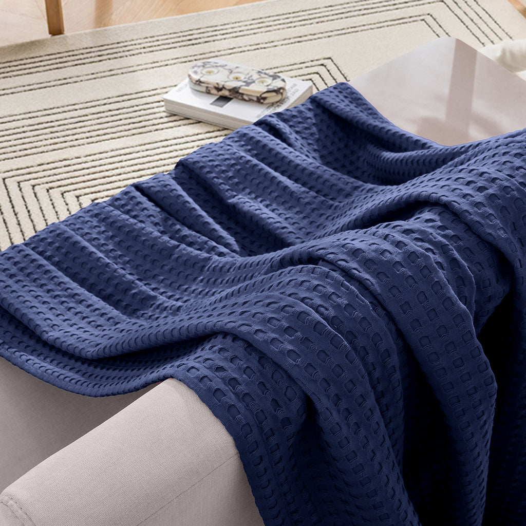 Elegant Comfort Cotton Waffle Blanket