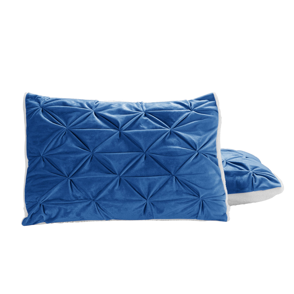 Elegant Comfort 3-Piece Pinch Pleated Micro-Suede Reversible Sherpa - Comforter Set