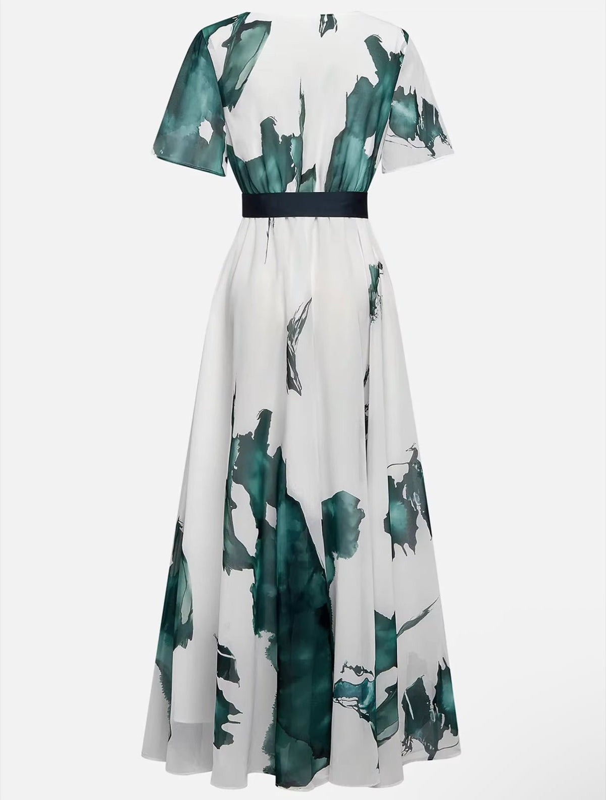 Winona | Langes Kleid mit Aquarell-Druck