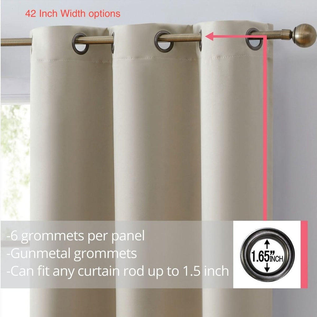 Thd Lawrence 100% Full Blackout Thermal Insulated Energy-Saving Grommet Curtain Panels (Set of 2)