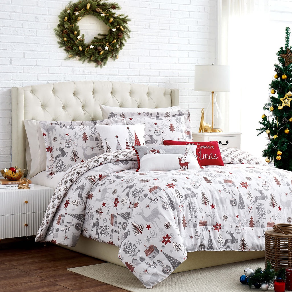Southshore Fine Linens Holly Jolly Lane 6PC Comforter Set