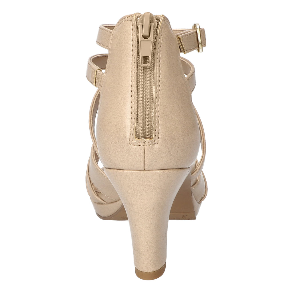 Easy Street Women's Crissa Nude Pearlized Platform Sandals