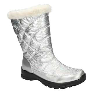 Easy Street Women's Cuddle Easy Dry Silver Patent Boots