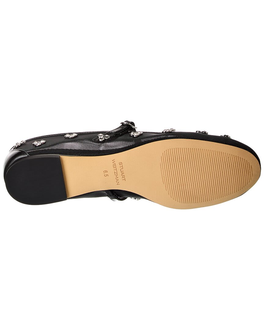 Stuart Weitzman Tammy Mesh & Leather Mary Jane Ballet Flat