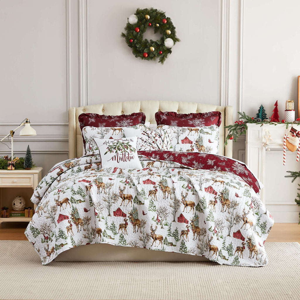 Southshore Fine Linens White Christmas 7-Piece Comforter Bedding Set