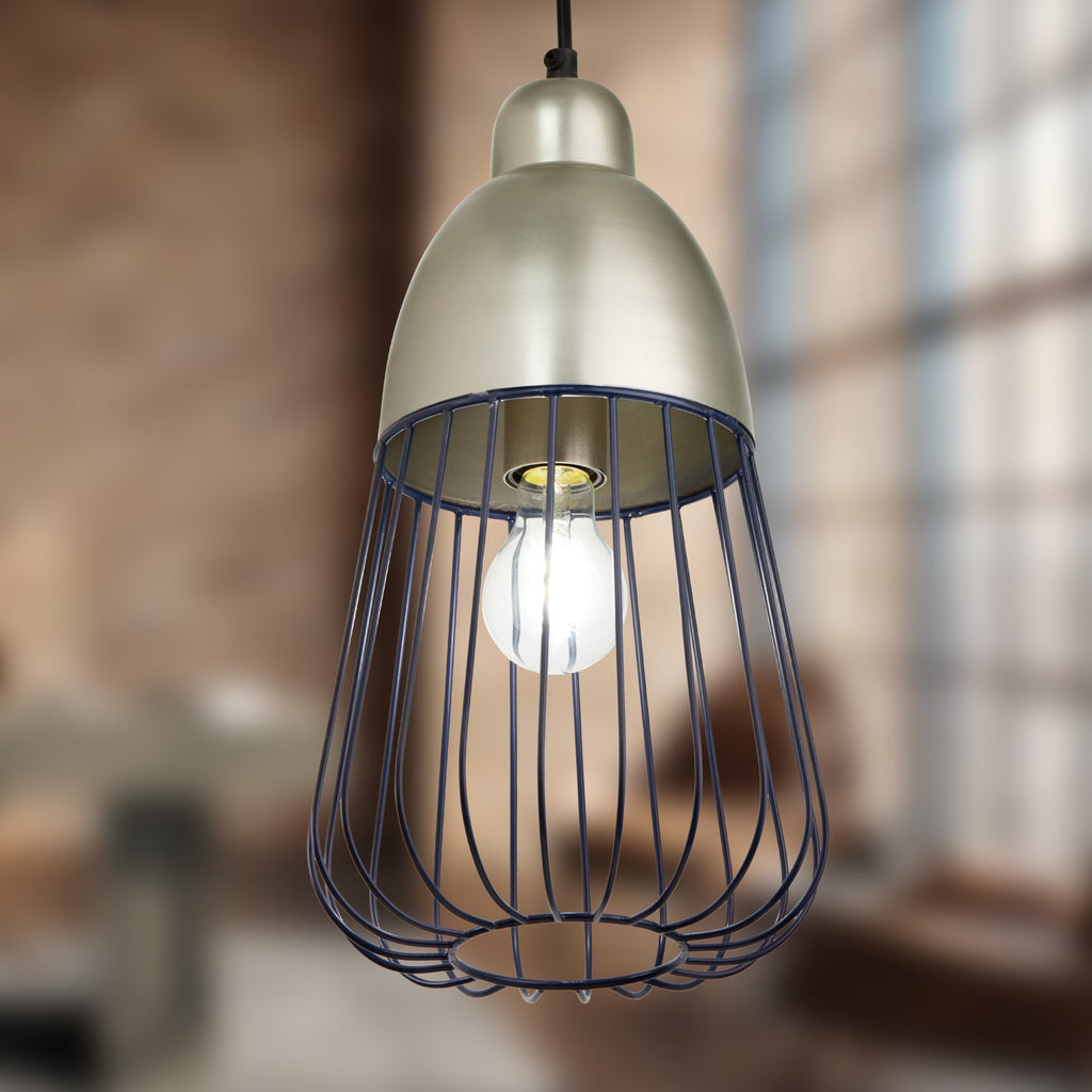 River of Goods Hanging Lamp - Dark Blue & Silver