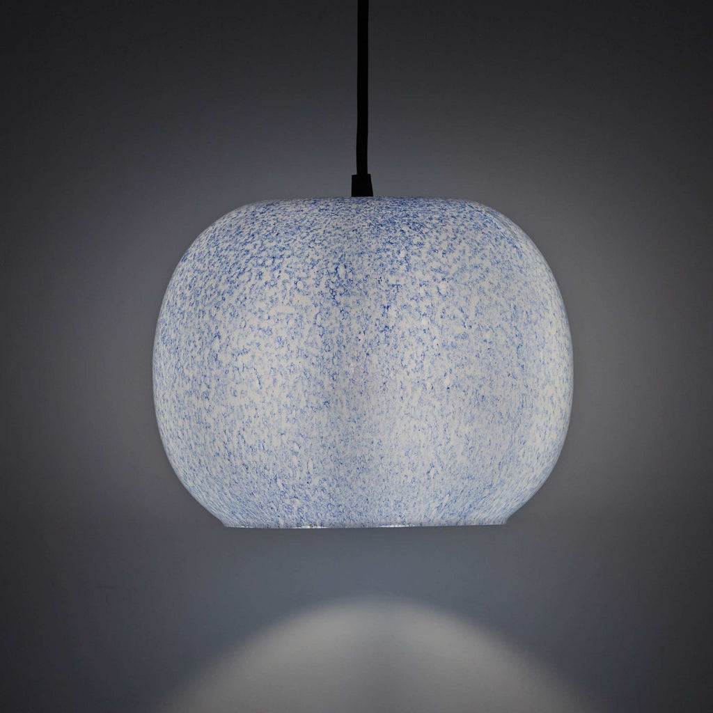 River of Goods Handblown Blue &amp; White Globe Shade Pendant
