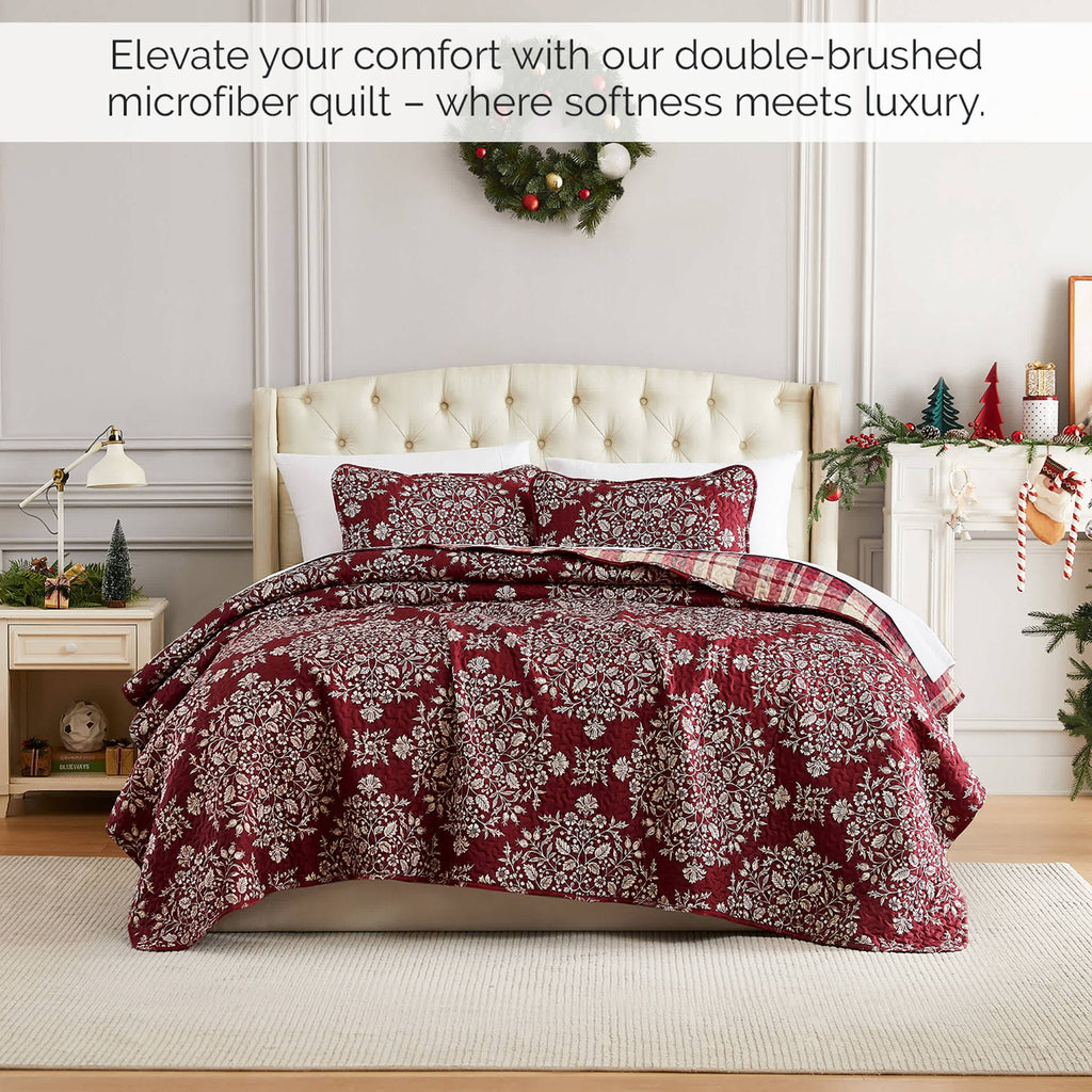 Southshore Fine Linens Christmas Carol Oversized Quilt Set