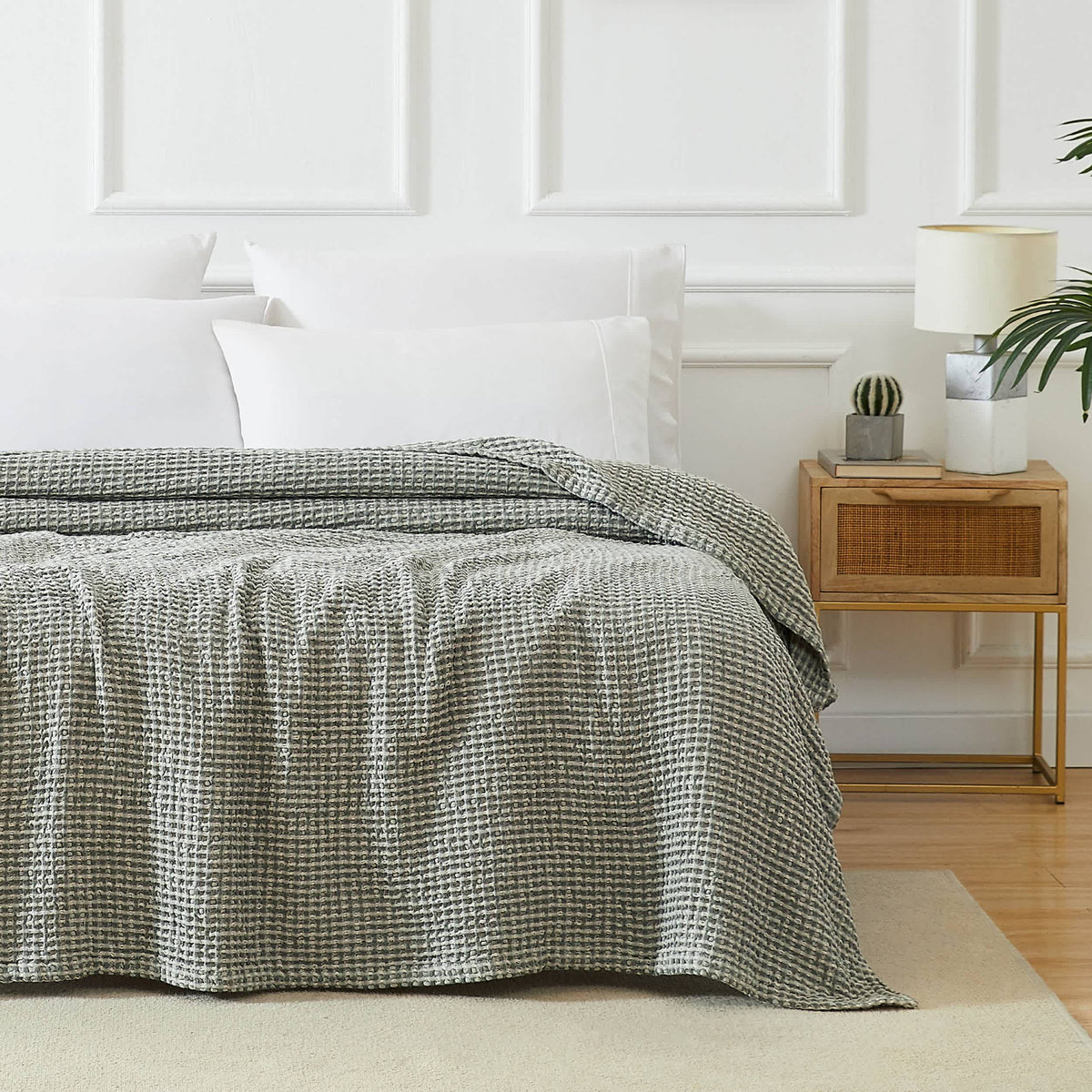 Southshore Fine Linens Tama Cotton Waffle Blankets and Throws