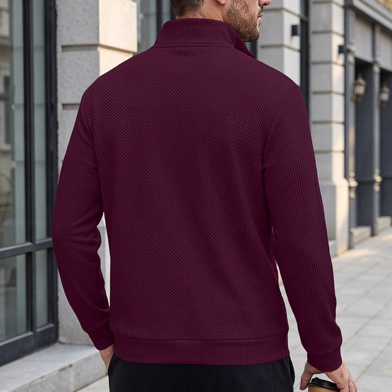 Grady | Strukturierter Quarter-Zip-Pullover