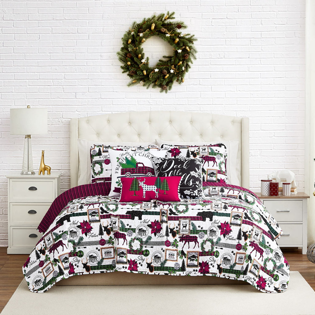 Southshore Fine Linens Merrytown Christmas Quilt Set