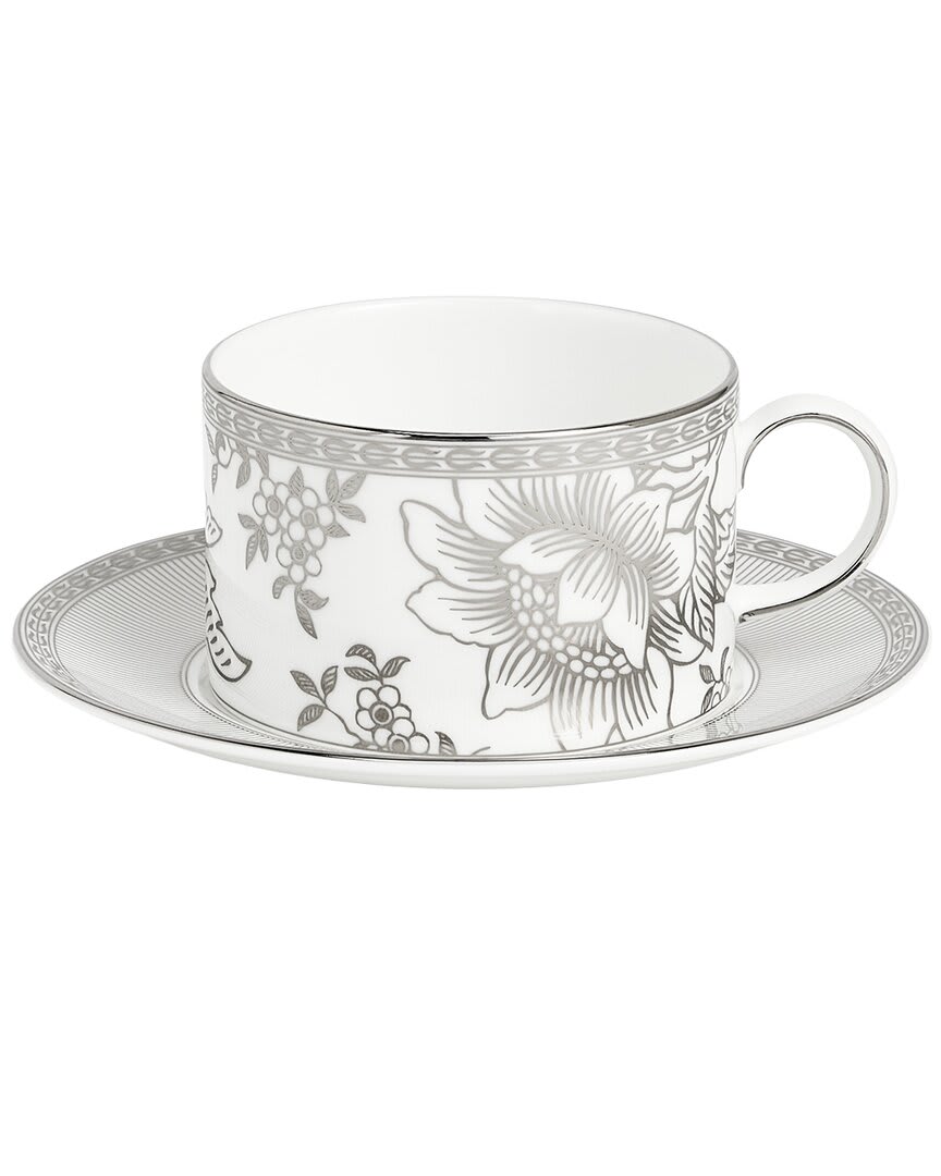 Wedgwood Silver Tonquin Teacup Saucer
