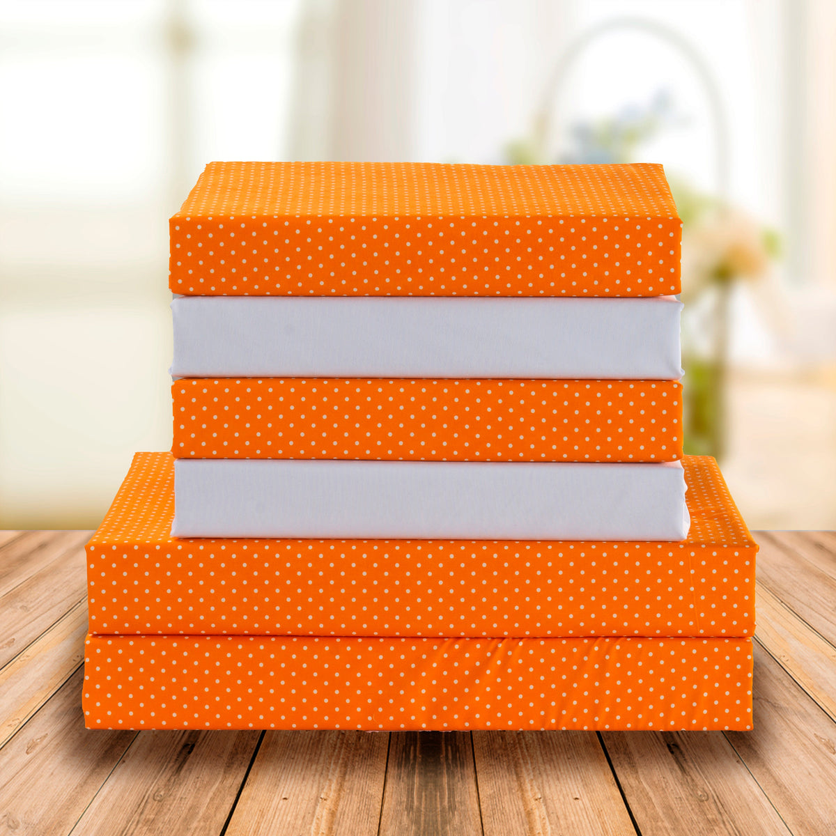 Elegant Comfort 6-Piece Polka Dot Printed Sheet Set - Soft as a Hotel Premium Quality