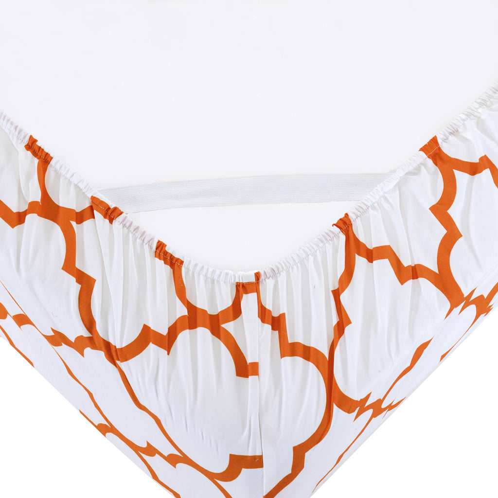 Elegant Comfort 6-Piece Moroccan Trellis Printed Pattern - Soft as a Hotel Premium Quality