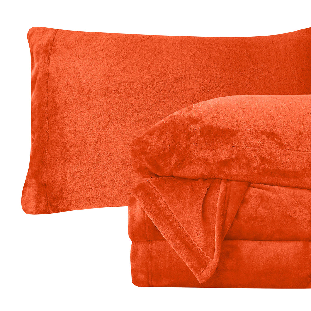 Elegant Comfort 4-Piece Velvet Plush Flannel Sheet Set