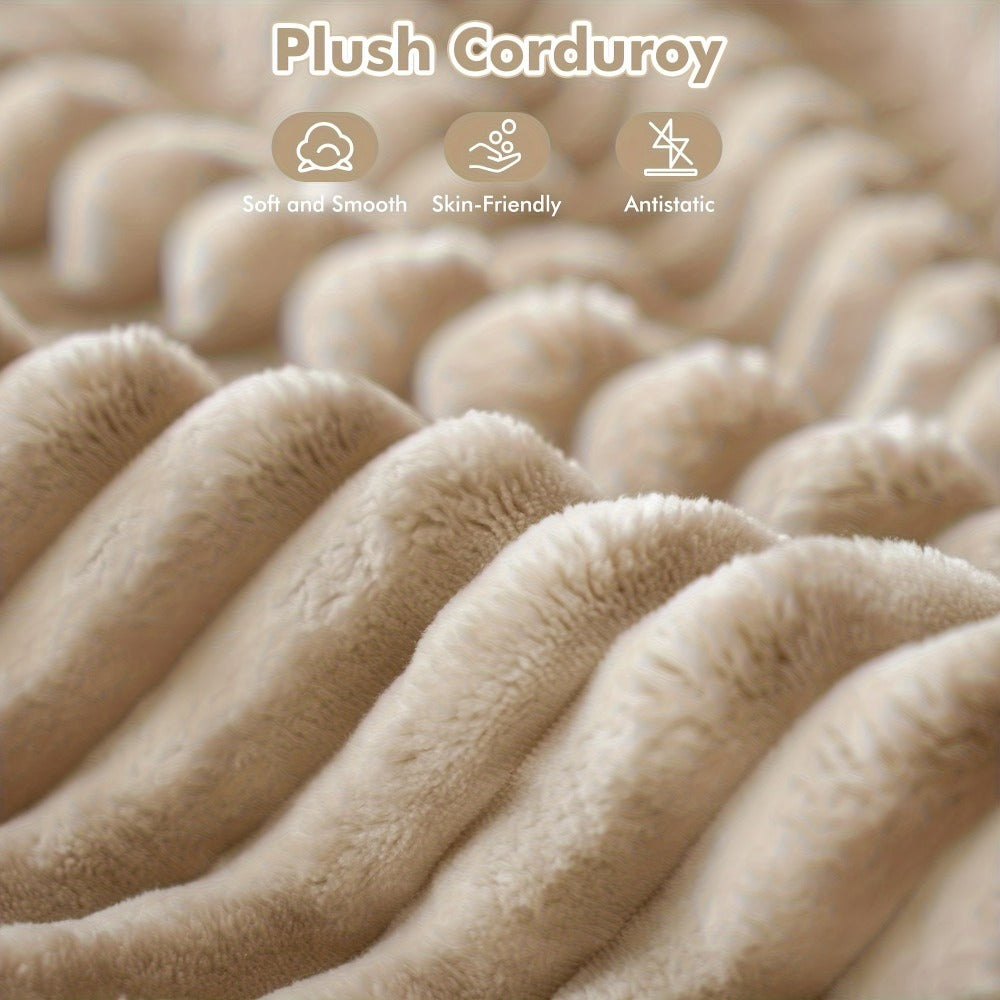 Ottoman Foam-Filled Corduroy Block, 37.01-Inch Width with No-Leg Profile and Nine Color Options