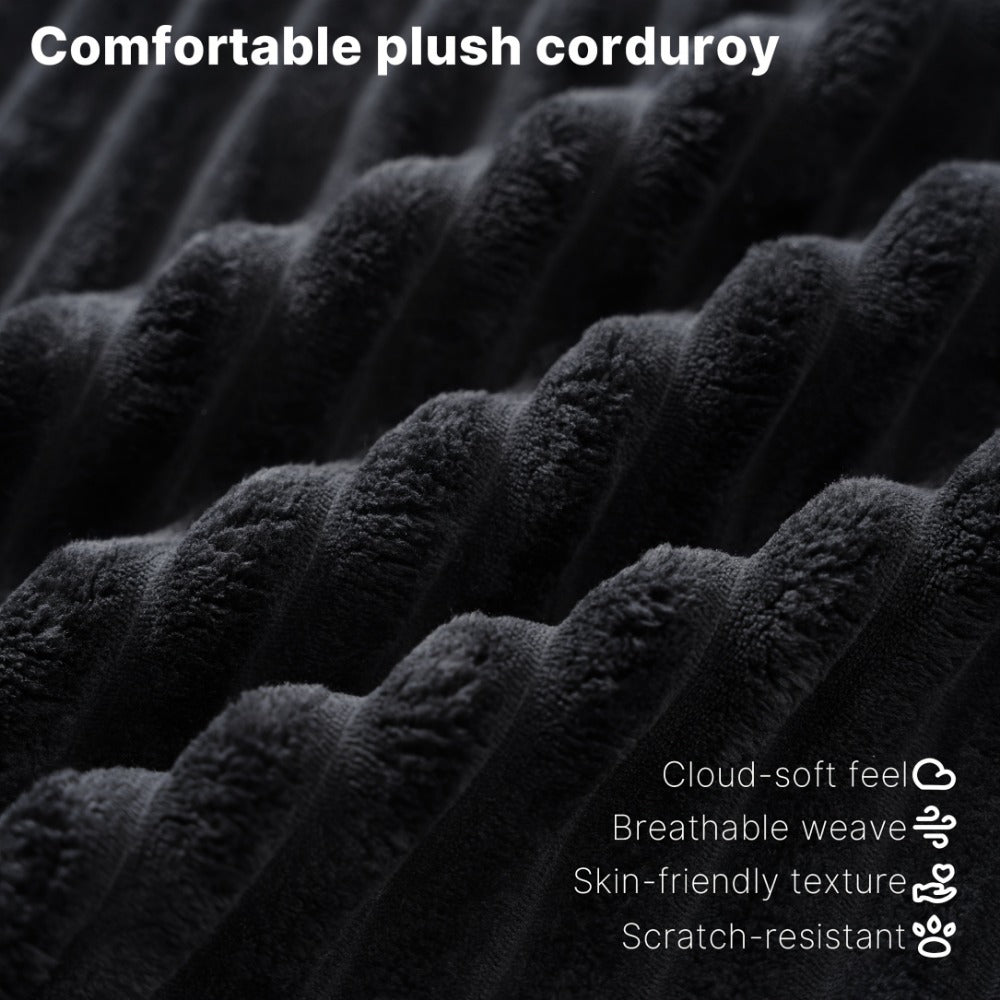 Ottoman Foam-Filled Corduroy Block, 37.01-Inch Width with No-Leg Profile and Nine Color Options