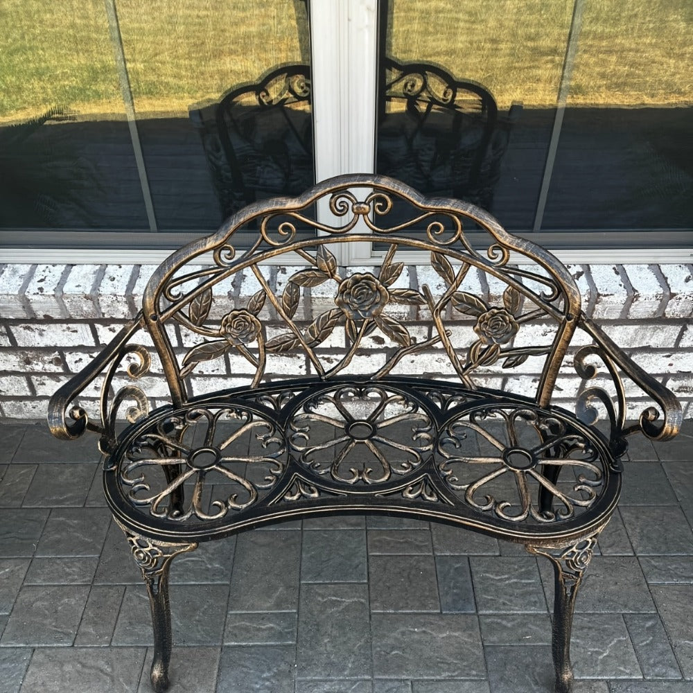 Outdoor Bench with Armrests for Comfortable Outdoor Seating in Patio