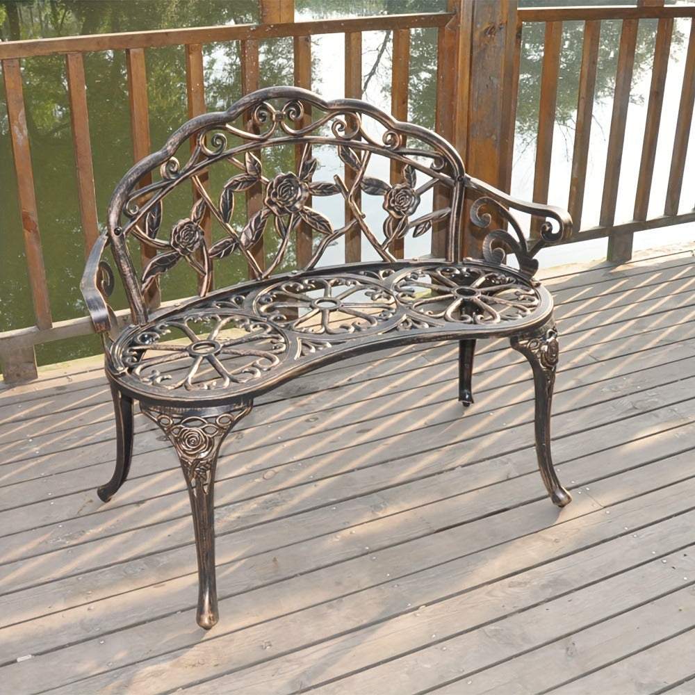 Outdoor Bench with Armrests for Comfortable Outdoor Seating in Patio