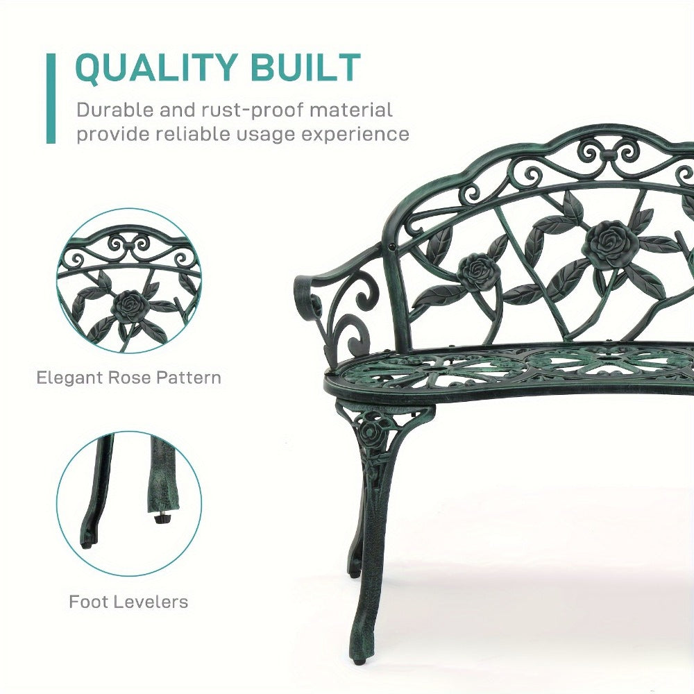 Outdoor Bench with Armrests for Comfortable Outdoor Seating in Patio