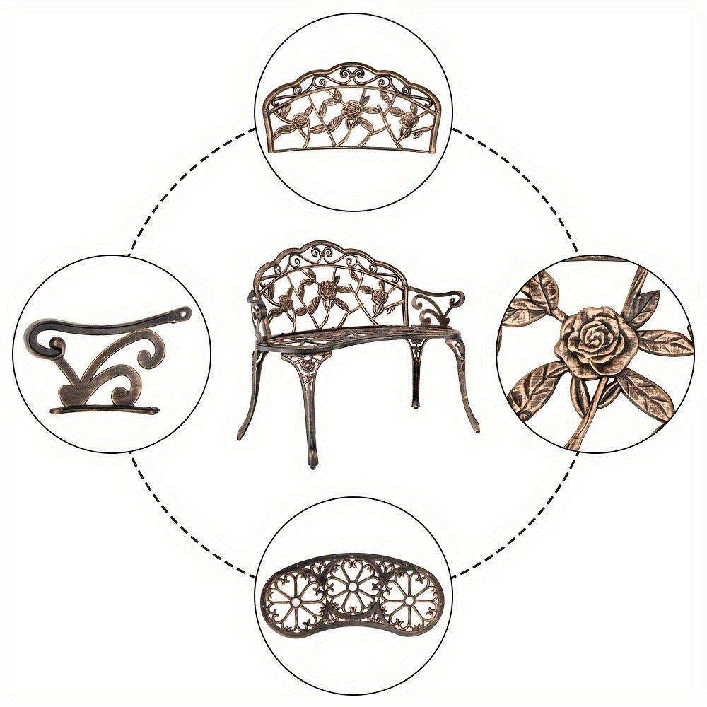 Outdoor Bench with Armrests for Comfortable Outdoor Seating in Patio