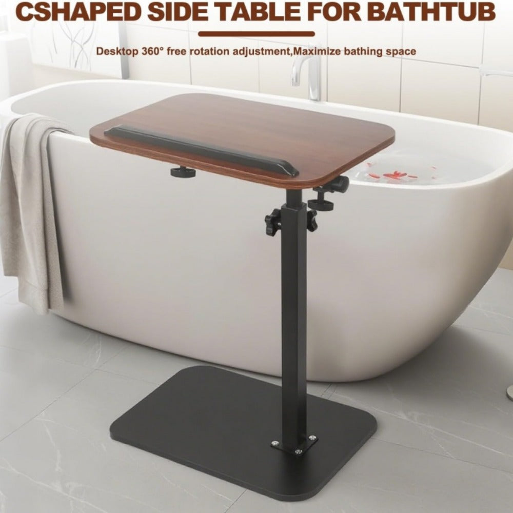 Side Table C-Shaped with 360-Degree Rotation, 180-Degree Flip Top and Four-Step Assembly with Model-Specific Finish and Structure Options