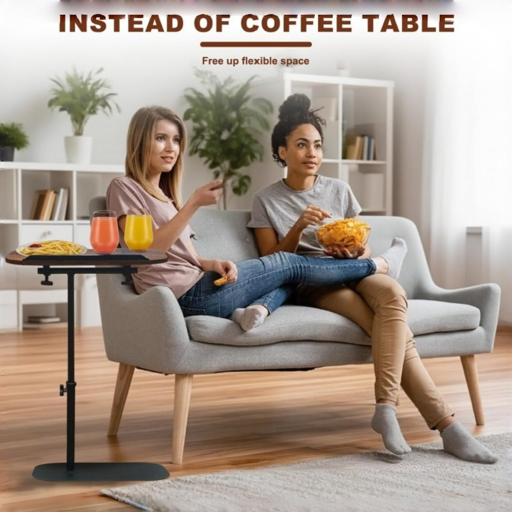 Side Table C-Shaped with 360-Degree Rotation, 180-Degree Flip Top and Four-Step Assembly with Model-Specific Finish and Structure Options