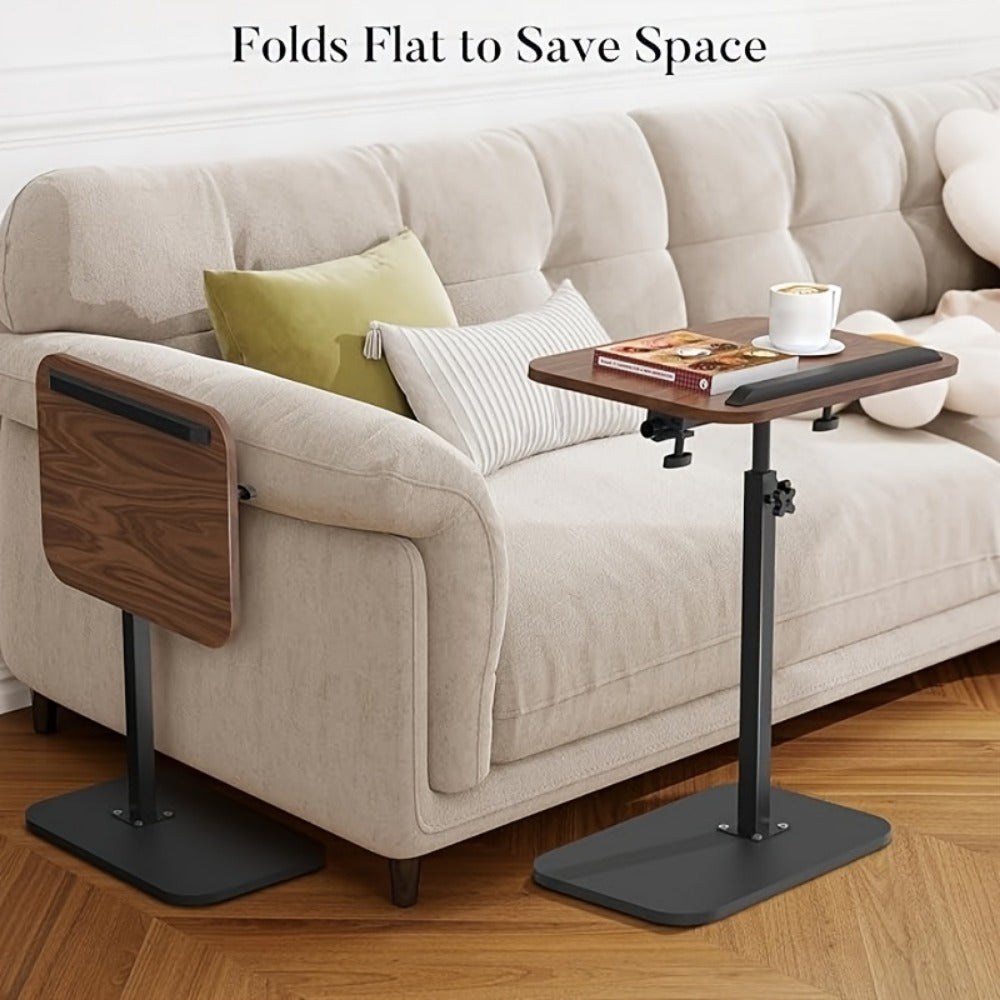 Side Table C-Shaped with 360-Degree Rotation, 180-Degree Flip Top and Four-Step Assembly with Model-Specific Finish and Structure Options