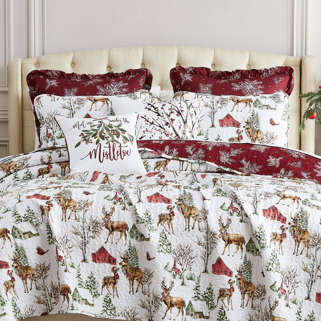 Southshore Fine Linens White Christmas 7-Piece Comforter Bedding Set