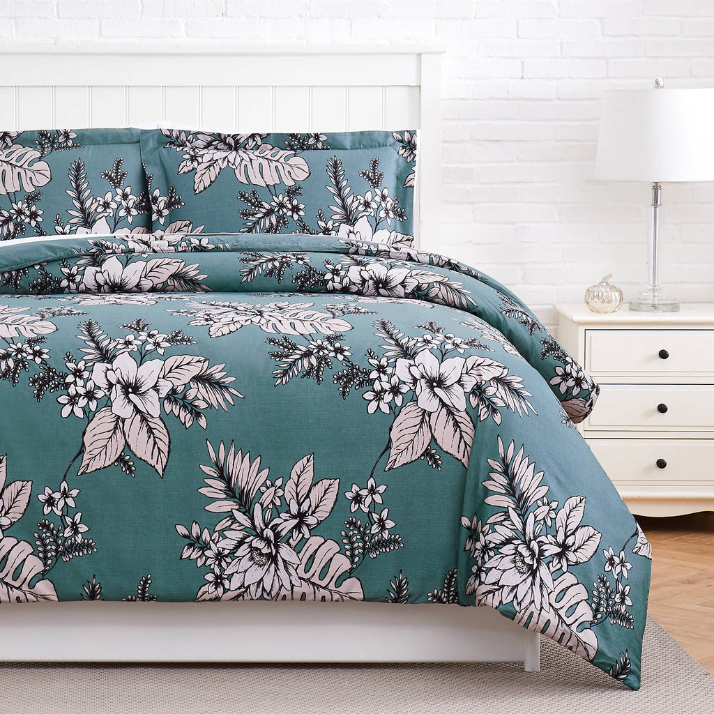Southshore Fine Linens Flora 300 Thread-Count 100% Cotton Duvet Cover Set