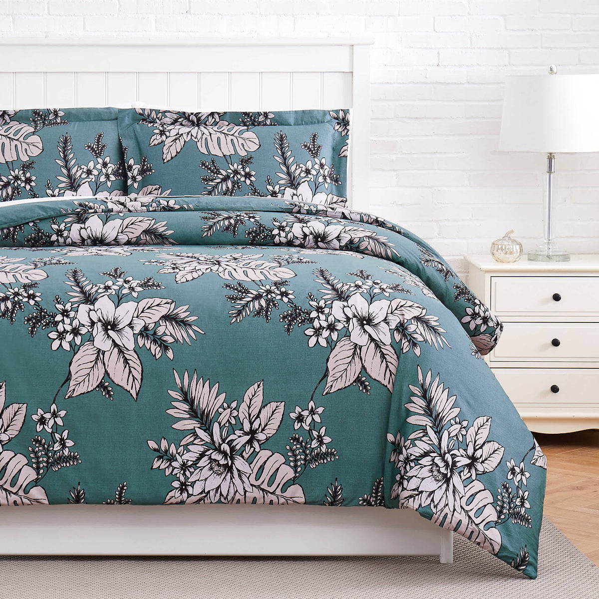 Southshore Fine Linens Flora 300 Thread-Count 100% Cotton Duvet Cover Set