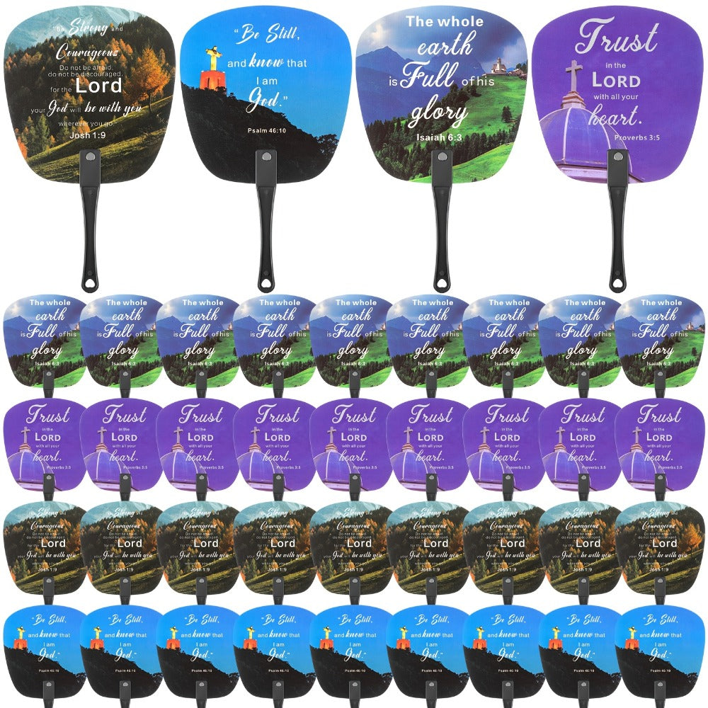 Party Favor - Handheld Fans 36 Pack Bible Christian Church Fan Bulk Decorative Cooling Portable Fan for Church