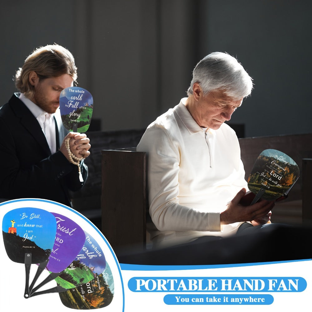 Party Favor - Handheld Fans 36 Pack Bible Christian Church Fan Bulk Decorative Cooling Portable Fan for Church