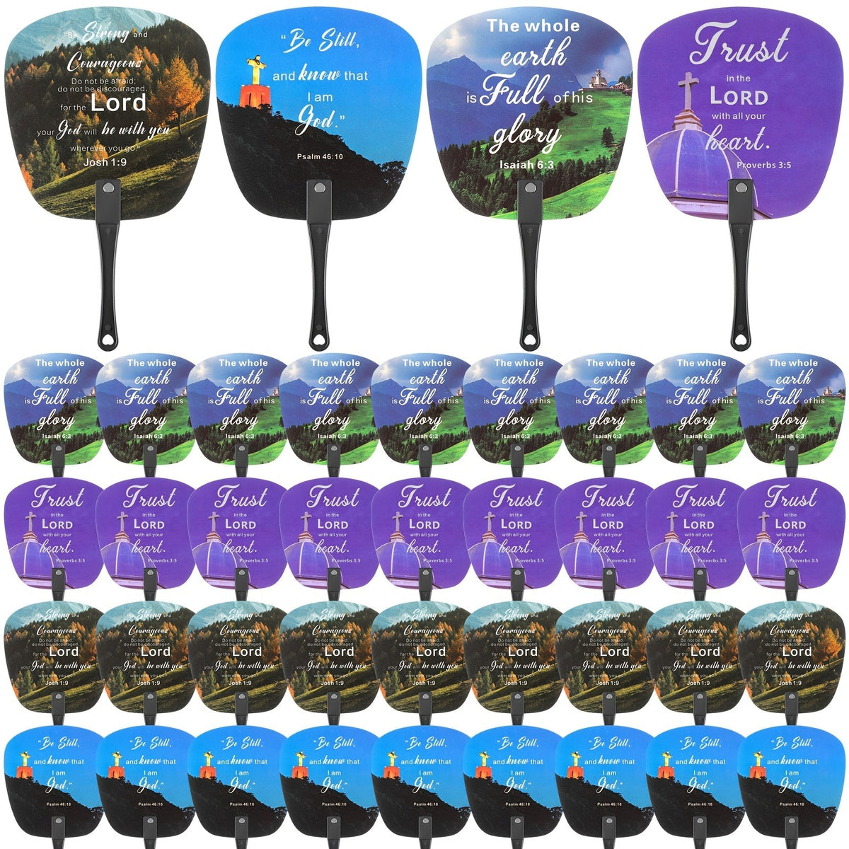 Party Favor - Handheld Fans 36 Pack Bible Christian Church Fan Bulk Decorative Cooling Portable Fan for Church