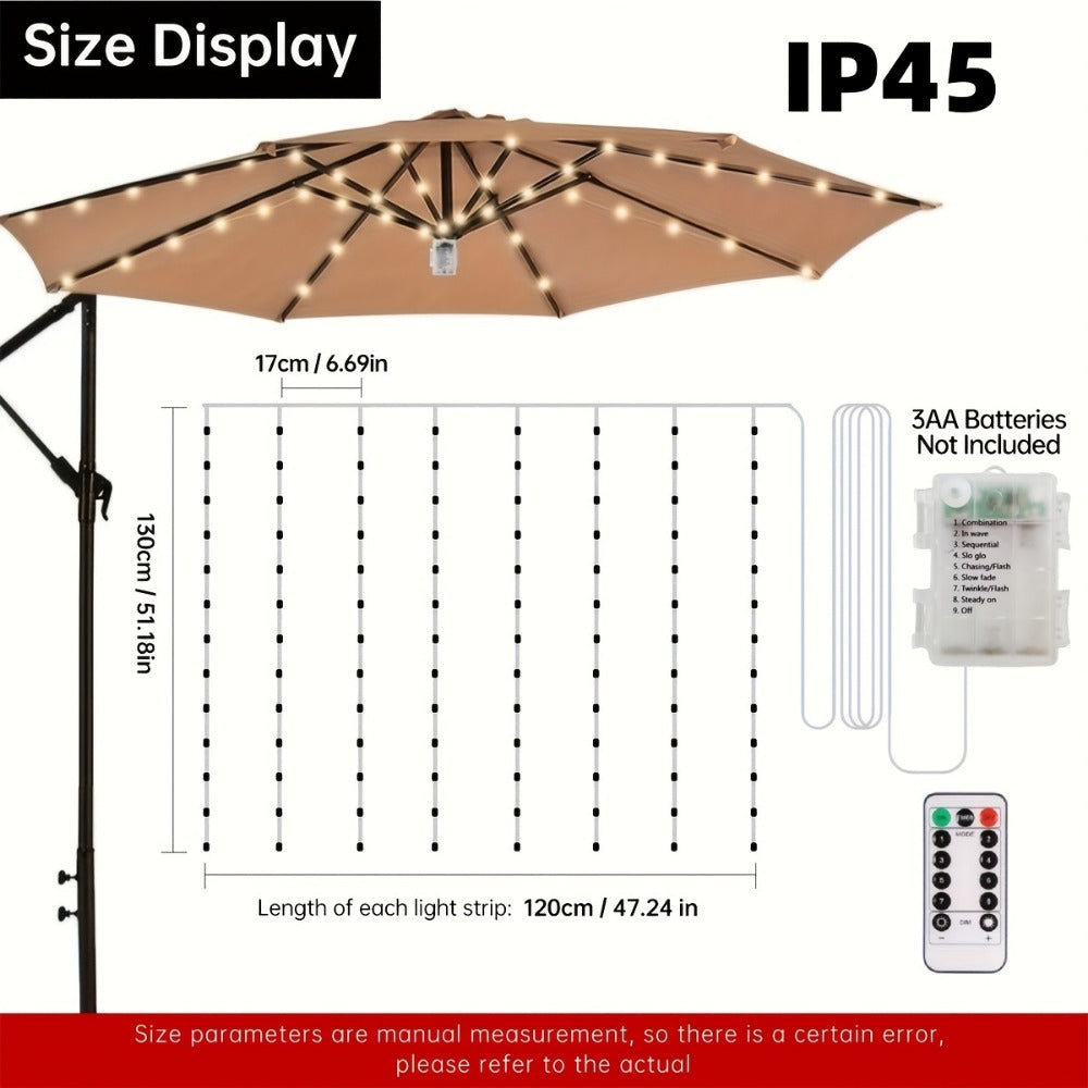 Patio Umbrella Light with Remote Control and Dimmable Lighting