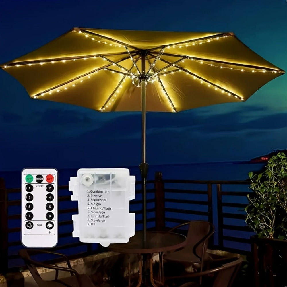 Patio Umbrella Light with Remote Control and Dimmable Lighting