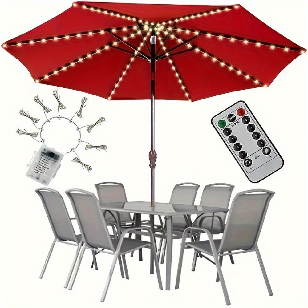 Patio Umbrella Light with Remote Control and Dimmable Lighting