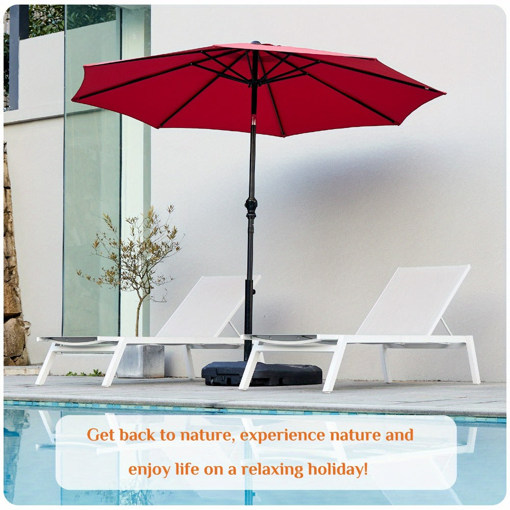 Patio Umbrella 7.5FT to 10FT Table Style with Eight Steel Ribs, Push-Button Tilt and Crank