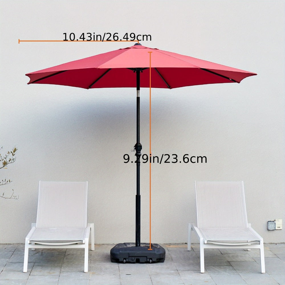 Patio Umbrella 7.5FT to 10FT Table Style with Eight Steel Ribs, Push-Button Tilt and Crank