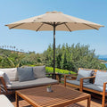 Patio Umbrella 7.5FT to 10FT Table Style with Eight Steel Ribs, Push-Button Tilt and Crank