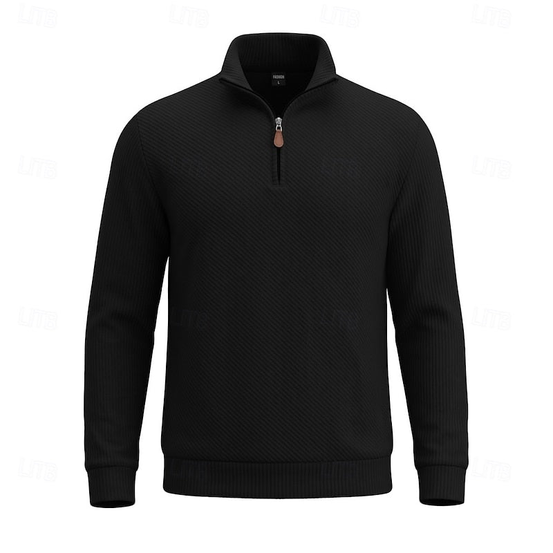 Grady | Strukturierter Quarter-Zip-Pullover