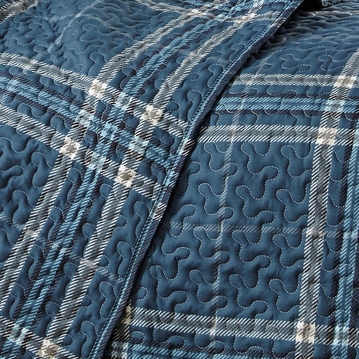 Southshore Fine Linens Vilano Plaid Quilt Set