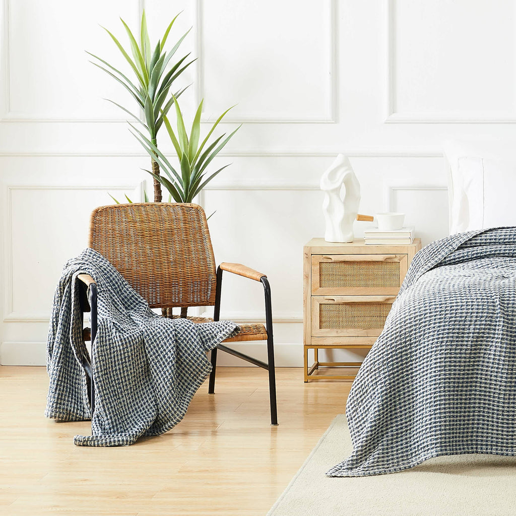 Southshore Fine Linens Tama Cotton Waffle Blankets and Throws