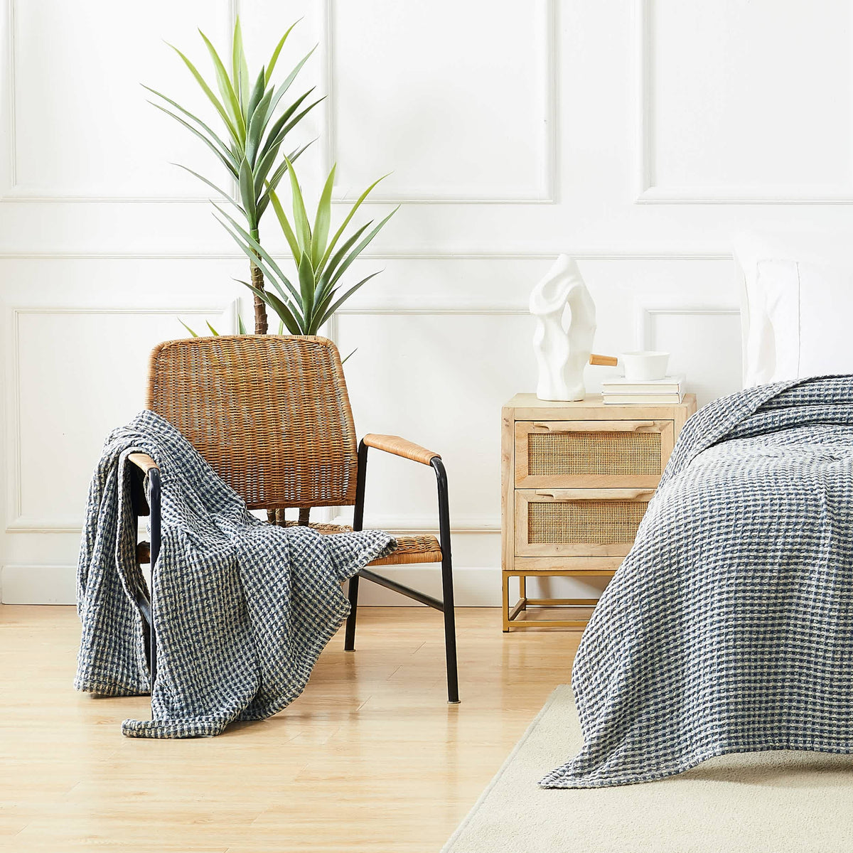 Southshore Fine Linens Tama Cotton Waffle Blankets and Throws
