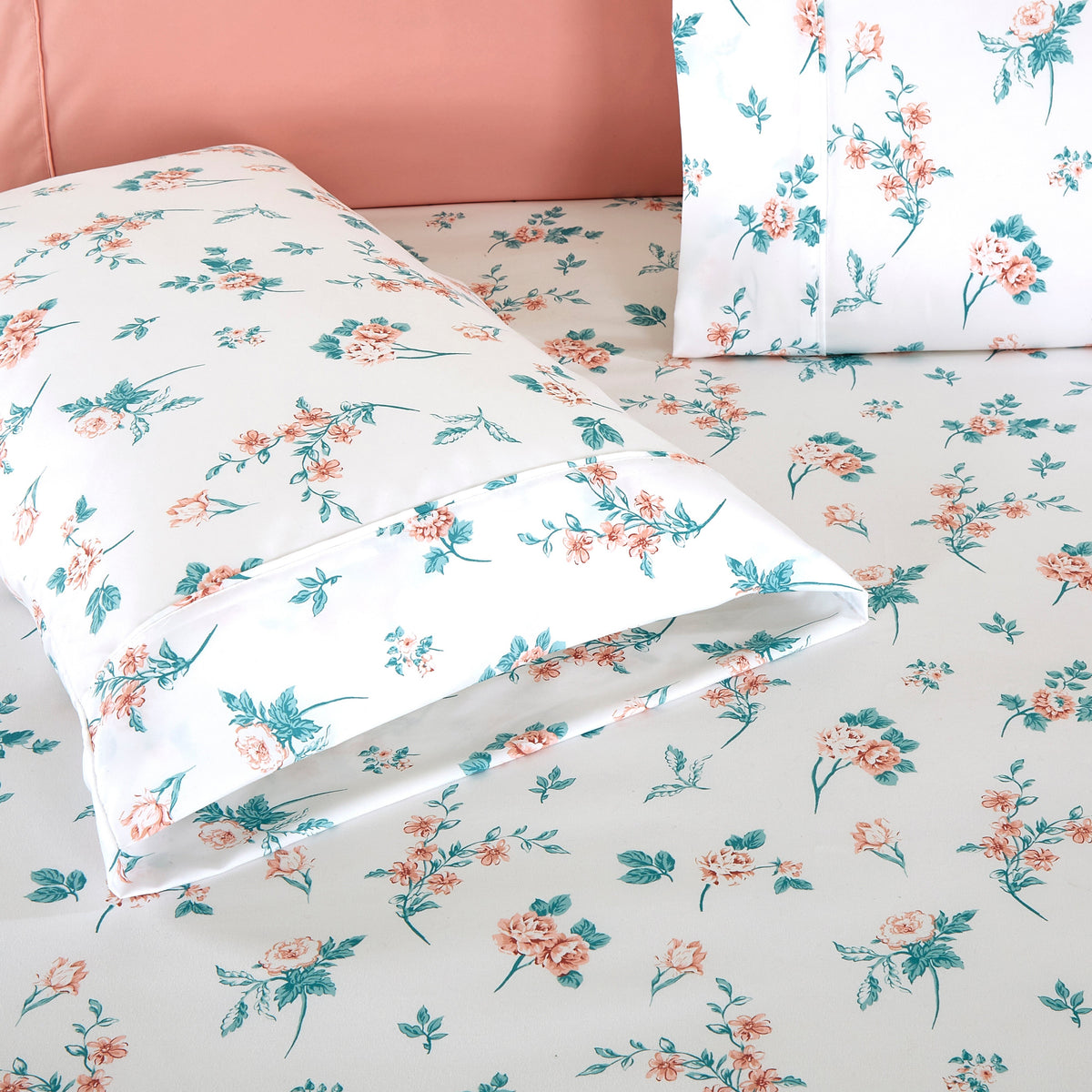 Elegant Comfort 6-Piece Floral and Stripe Pattern Sheet Set - Soft as a Hotel Premium Quality Bedding