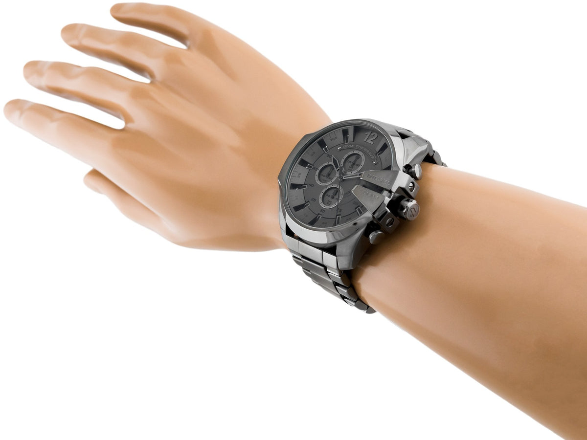 Diesel DZ4282 Mega Chief Chronograph Herrenuhr – Graues Zifferblatt & graues Edelstahlarmband
