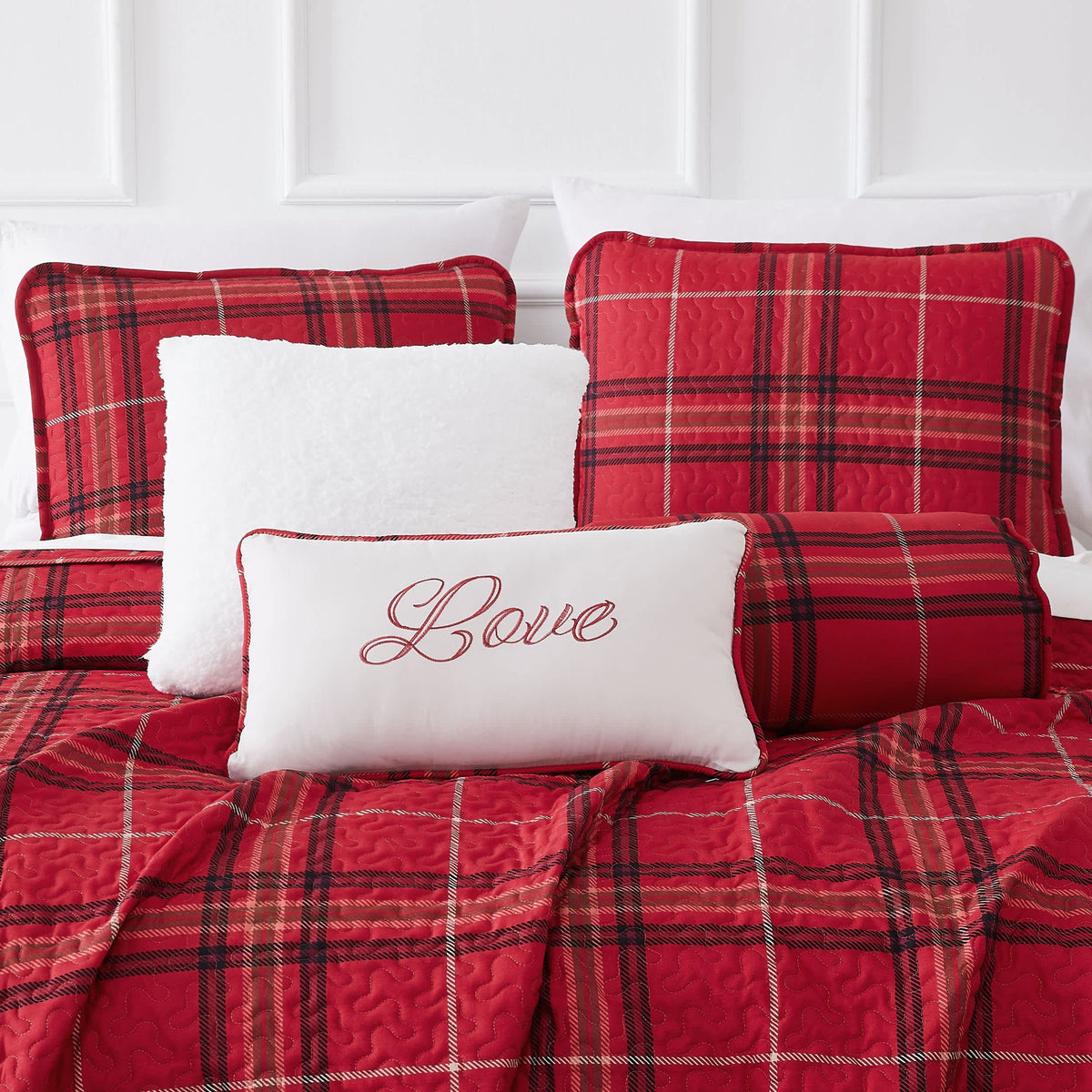 Southshore Fine Linens Vilano Plaid 6PC Quilt Set