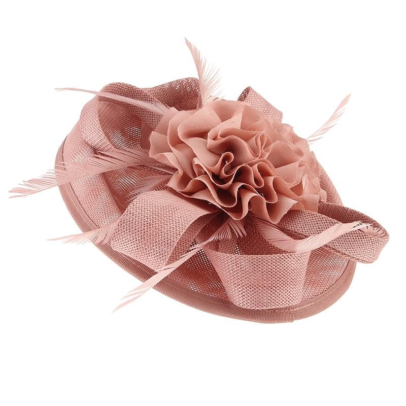 Vintage Hair Clip Flower Fascinator Hat with Feathers