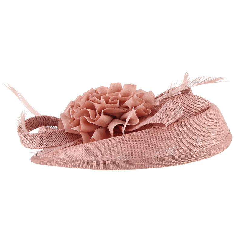 Vintage Hair Clip Flower Fascinator Hat with Feathers