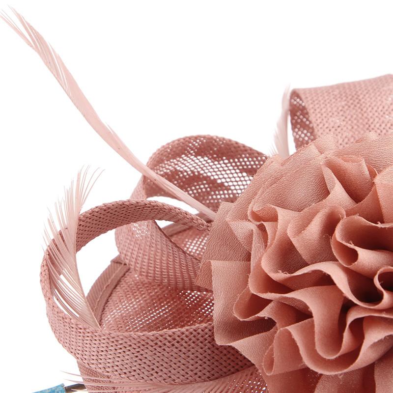 Vintage Hair Clip Flower Fascinator Hat with Feathers